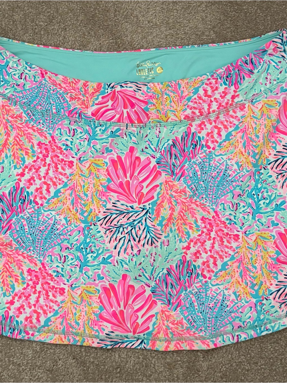 Lilly Pulitzer Luxletic Aila Skort UPF 50+ in Splashdance sz XL